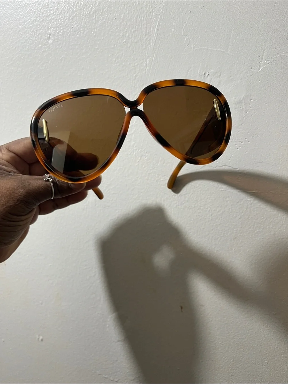 Loewe Tortoiseshell Amber Gradient Oversized Sunglasses